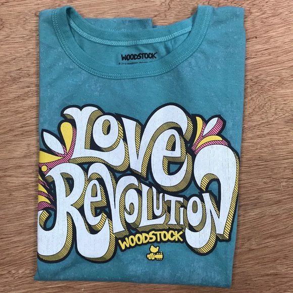 LOVE☄️SALE! WOODSTOCK REVOLUTION Green TShirt/L - Picture 6 of 7